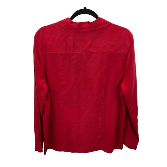 Ladies Vintage Lord & Taylor Exclusively for‎ You Red Silk Button Down Blouse 10 - Picture 3 of 11